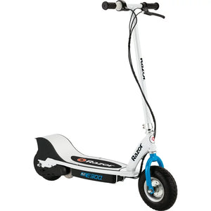 Razor E300 Electric Scooter - White, for Ages 13+ and up to 220 lbs, 9" Pneumatic Front Tire, Up to 15 mph & up to 10-mile Range, 250W Chain Motor, 24V Sealed Lead-Acid Battery, Unisex**New,minor scuffs from shipping**