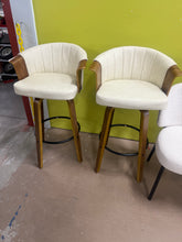 Art Leon Wood and Faux Leather Counter Height Barstool, Set of 2 - WE DO NOT SHIP!!
