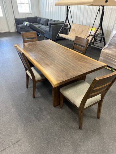 Whitney 5Pc Live Edge Dining Set! (NEW - SCRATCHED)