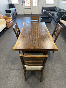 Whitney 5Pc Live Edge Dining Set! (NEW - SCRATCHED)
