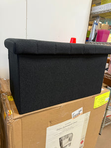 Seville Classics Boucle Foldable Storage Trunk, Black! (NEW)