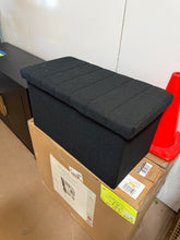 Seville Classics Boucle Foldable Storage Trunk, Black! (NEW)