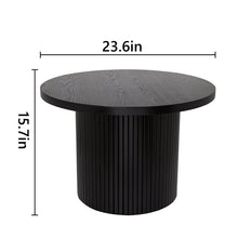 Round Coffee Table Solid Wood Circle Pedestal Table 23.6" x 15.7" - Wood/MDF- new / assembled