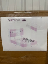 Wrought Studios Upholstered Bed Frame, Storage Bed with LED and Charging Station, Queen - WE DO NOT SHIP!!