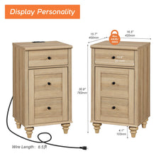 SET OF 2 FARMHOUSE END TABLES / NIGHTSTANDS WITH CHARGING STATION!! (BRAND NEW IN BOX) 🔥