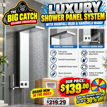 LUXURY RAINFALL SHOWER PANEL SYSTEM WITH MIRROR FINISH!! (NEW IN BOX) 🚿