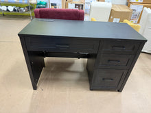 BLACK FARMHOUSE EXECUTIVE DESK WITH 4 DRAWERS & BUILT-IN CHARGING STATION!! (BRAND NEW & ASSEMBLED)