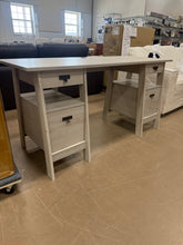 Trestle Executive Desk Chalked Chestnut - Sauder: Rustic Farmhouse Style, Office Workstation with File Drawer - WE DO NOT SHIP!!