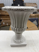 Napoli 19 in. W x 26.5 in. H Antique White Lightweight Concrete Garden Urn Planter- new!