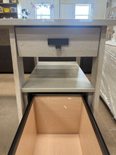 Trestle Executive Desk Chalked Chestnut - Sauder: Rustic Farmhouse Style, Office Workstation with File Drawer - WE DO NOT SHIP!!