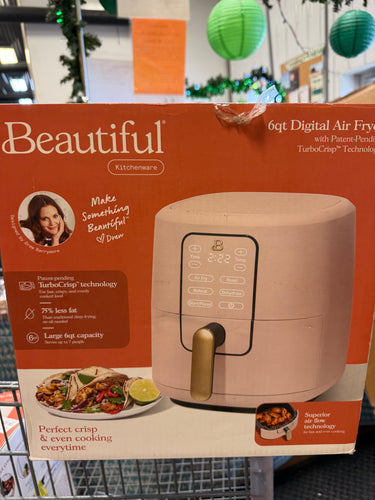 Beautiful 6 Qt Air Fryer with TurboCrisp Technology and Touch-Activated Display, Rose! (NEW)
