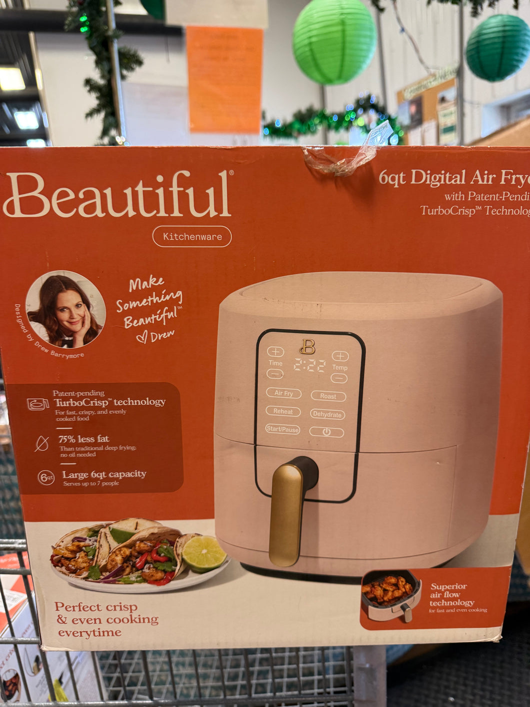 Beautiful 6 Qt Air Fryer with TurboCrisp Technology and Touch-Activated Display, Rose! (NEW)
