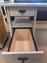 Trestle Executive Desk Chalked Chestnut - Sauder: Rustic Farmhouse Style, Office Workstation with File Drawer - WE DO NOT SHIP!!