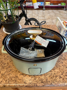 Beautiful 6 Quart Programmable Slow Cooker, Green!! NEW - DENTED!
