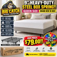 9” HEAVY-DUTY STEEL QUEEN BOX SPRING!! (BRAND NEW IN BOX)