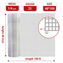 Vesta Vesta 48" x 100' Galvanized Hardware Cloth - 1/4" Mesh 23 Gauge Welded Wire Fence Roll for Chicken Coop & Garden Protection! (NEW)