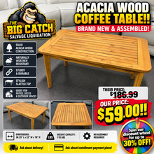 WESTIN ACACIA WOOD OUTDOOR COFFEE TABLE!! (BRAND NEW & ASSEMBLED)