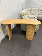 MODERN CURVED WRITING DESK WITH FLUTED PEDESTAL BASE!! (BRAND NEW & ASSEMBLED)