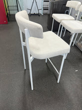 GrandNoor Beige Modern Bar Stools Set of 3, 24 Inch Counter Stools with Curved Backrest, Counter Height Bar Stools for Kitchen Island - WE DO NOT SHIP!!