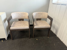 Kriaris Destin Light Gray Polished Microfiber & Walnut Finish Side Chair(SET OF 2)