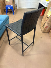 Wellfleet-Barstool 24" Seat/Counter Height - Woven Faux Leather -Black!! BRAND NEW(SET OF 3, 2 in boxes & 1 Assembled)!!