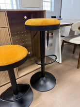 Shunzhi Round Swivel Counter Height Bar Stools Set of 2 Modern Adjustable Barstools Backless Corduroy Bar Chairs Base/Footrest for Kitchen Island/Pub/Bar, Yellow! (NEW)