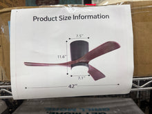 Nicola 42" Minimalist 3-Solid Wood Blade Flush Mount Ceiling Fan With Light Remote Control And Timing Function - WE DO NOT SHIP!!