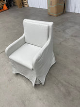 19" Wide Modern Upholstered Removable Cushions Dining Armchair with Casters- new- one chair