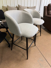 SET OF 2 UPHOLSTERED BARREL BACK COUNTER HEIGHT STOOLS!! (BRAND NEW & ASSEMBLED)