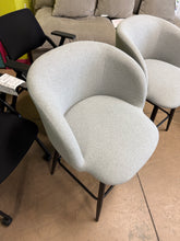 SET OF 2 UPHOLSTERED BARREL BACK COUNTER HEIGHT STOOLS!! (BRAND NEW & ASSEMBLED)