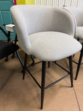 SET OF 2 UPHOLSTERED BARREL BACK COUNTER HEIGHT STOOLS!! (BRAND NEW & ASSEMBLED)