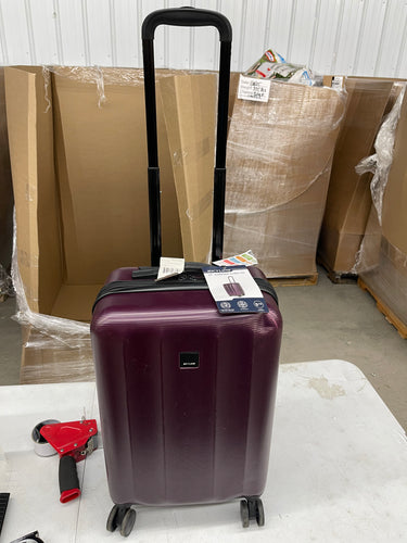 Skyline Hardside Carry-On Spinner Suitcase in stylish purple