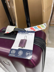 Skyline Hardside Carry-On Spinner Suitcase in stylish purple