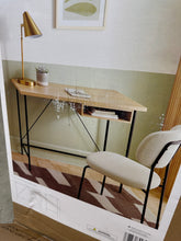 Dorm Wood and Metal Writing Desk with Storage Natural - Room Essentials! (NEW IN BOX)