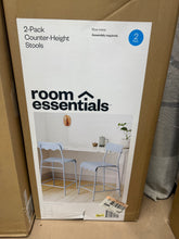 Set of 2 24" Wavy Metal Counter Height Barstool with Footrest Blue - Room Essentials - WE DO NOT SHIP!!