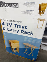 Peakform 5pc TV Tray Set Wood Natural! (NEW IN BOX)