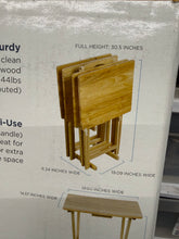 Peakform 5pc TV Tray Set Wood Natural! (NEW IN BOX)