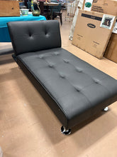 Yaheetech Faux Leather Chaise Lounge Convertible Futon Daybed With Chrome Metal Legs, Black!

-Brand new & Assembled