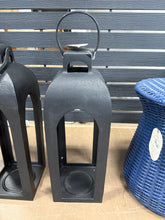 22.5"x7.7" Pillar Cast Aluminum Outdoor Lantern Candle Holder Black - Threshold - WE DO NOT SHIP!!