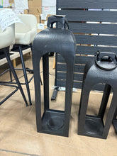 29.4"x9" Pillar Cast Aluminum Outdoor Lantern Candle Holder Black - Threshold - WE DO NOT SHIP!!