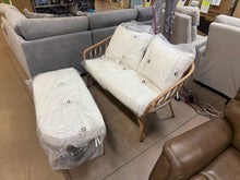 Better Homes & Gardens Willow Sage All-Weather Wicker Outdoor Loveseat and Ottoman Set, Beige!! NEW AND ASSEMBLED(MINOR SHIPPING BLEMISH)!!