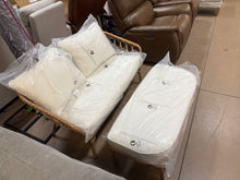 Better Homes & Gardens Willow Sage All-Weather Wicker Outdoor Loveseat and Ottoman Set, Beige!! NEW AND ASSEMBLED(MINOR SHIPPING BLEMISH)!!