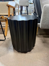 Scalloped Round Side Table Black - Room Essentials! (NEW - MINOR SCRATCH ON TOP)