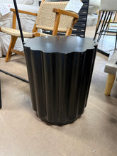 Scalloped Round Side Table Black - Room Essentials! (NEW - MINOR SCRATCH ON TOP)
