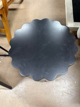 Scalloped Round Side Table Black - Room Essentials! (NEW - MINOR SCRATCH ON TOP)