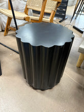 Scalloped Round Side Table Black - Room Essentials! (NEW - MINOR SCRATCH ON TOP)