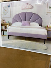 Purple Frame Full Size of Luxury Velvet Platform Bed with Seashell-Shaped Headboard! (NEW IN BOX)