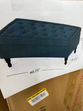 Noble House Chantelle Tufted Navy Blue Fabric Storage Ottoman! (NEW IN BOX)