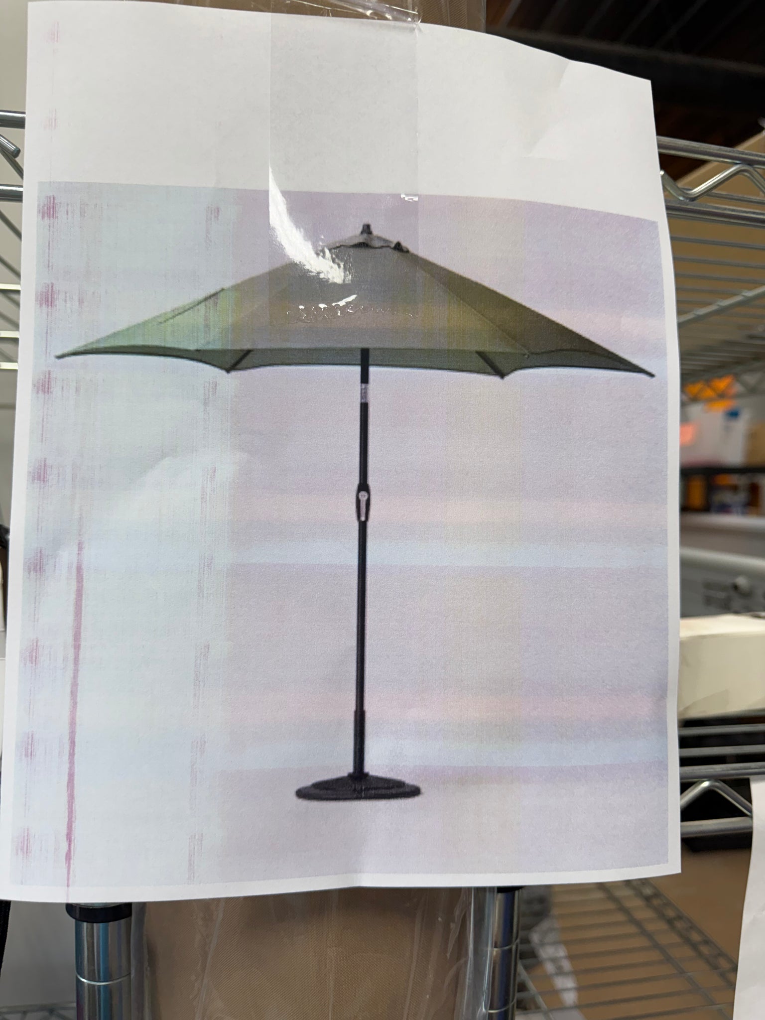 9' Round Outdoor Patio Market Umbrella Basil with Black Pole Green! Threshold™: Fade-Resistant, Crank Lift, Push-Button Tilt! (NEW)