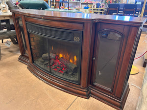 SALVAGE SPECIAL - Well Universal 72” Electric Fireplace Media Mantle! 
-Damaged from shipping but still works great! (Missing The Top - Has Scratch’s - Digital Screen on Fire Place Does Not work But remote Does! - Photos Shown)